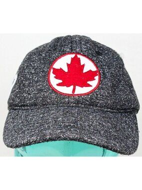 Canada 67 Charcoal Heather Baseball Cap XS/S Sz 4-6 Red Maple Leaf Embroidery D7